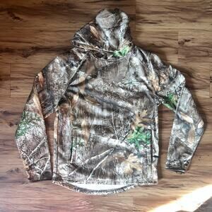 Realtree Green Brown Camo Camouflage Hunting Hoody Hoodie Size Small